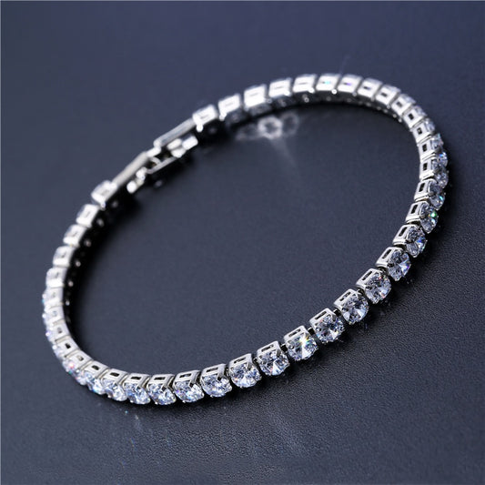 4mm Cubic Zirconia Tennis Bracelet Iced Out Chain Bracelets For Women